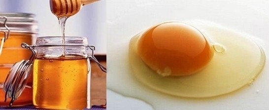 Мед и яйцо для приготовления маски для волос